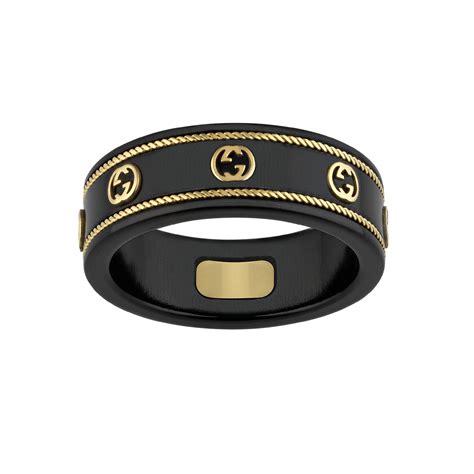 ebay gucci yellow gold ring with interlocking g|Gucci ghost ring price.